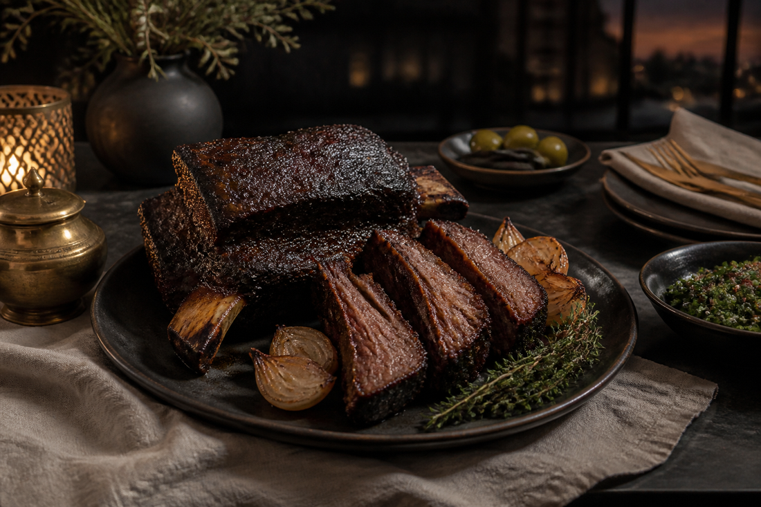 Smoked Beef Short Ribs with Date Molasses Glaze